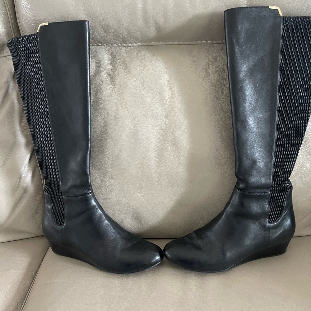 Cole Haan Black Wedge boots, 8.5